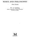 مارکس و فلسفه: سه مطالعه [کتاب انگلیسی]